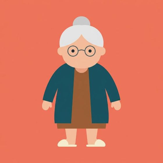 Una abuela en estilo estampa