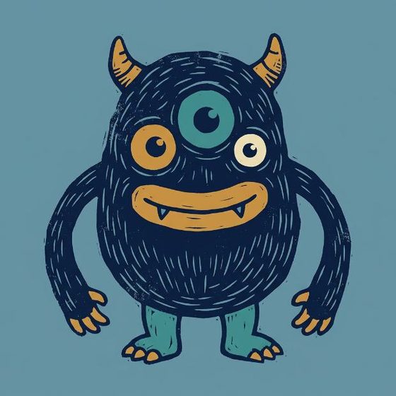 Un monstruo en estilo grabado